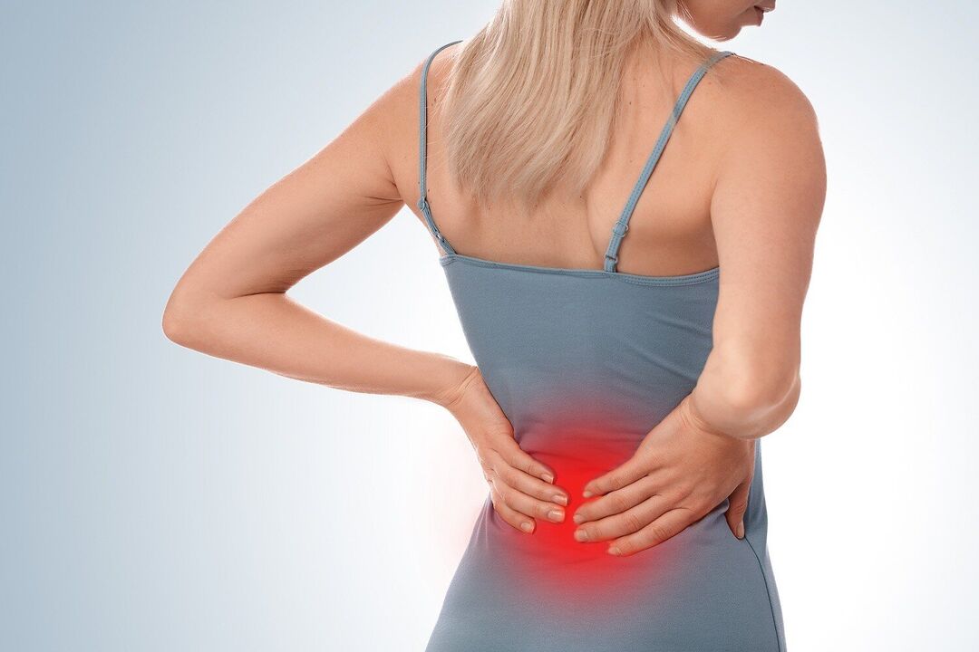 Dor nas costas na rexión lumbar
